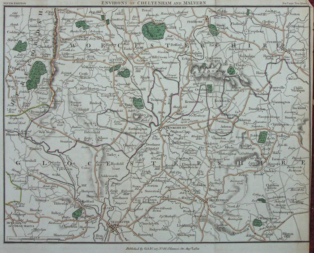 Map of Cheltenham and Malvern